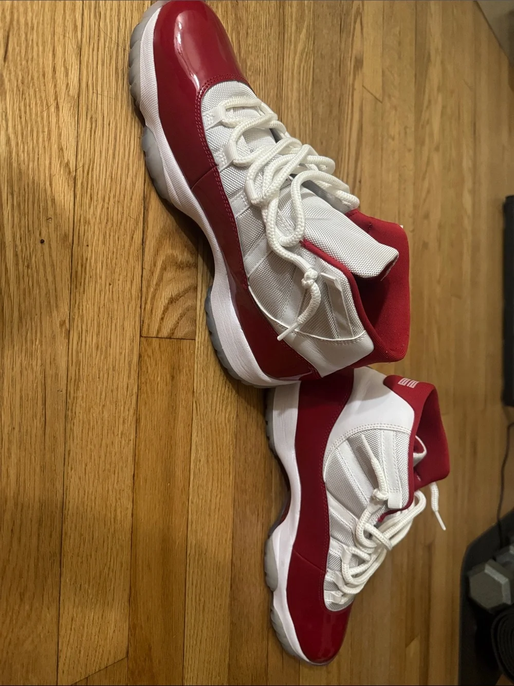 Men Jordan Red and White High-Top Sneakers